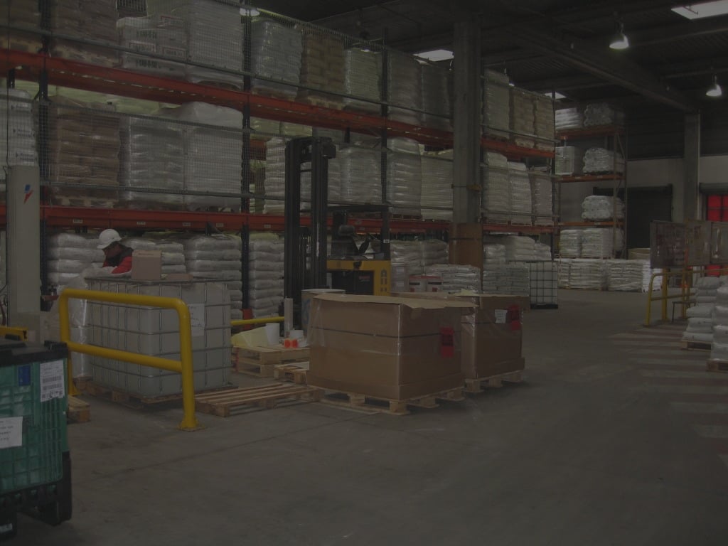 Inside warehouse working