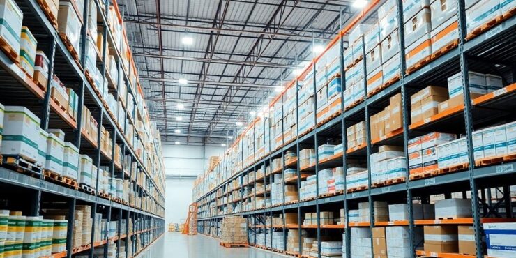 Interior of a large FDA-approved storage warehouse.